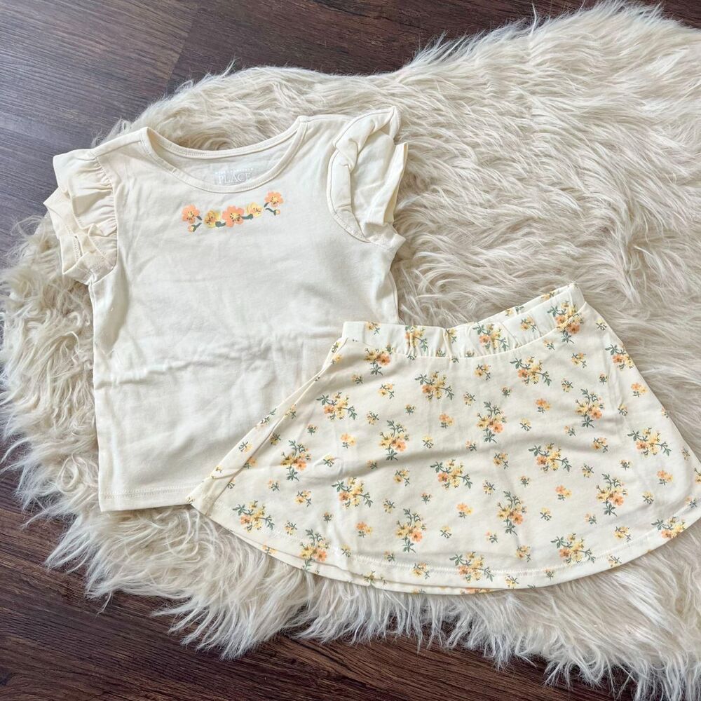 NWT Toddler Girls Floral 2-Piece Outfit Set - yellow Size 18 - 24 M